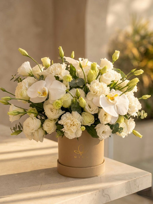 Giardinetto Collection in White - Premium Ecuadorian white roses garden-style arrangement